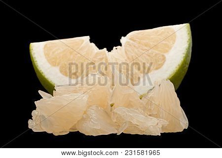 Pomelit Hybrid Pomelo And Greapefruit Isolated On Black Background