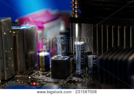 Electronic Collection - Fragment A Computer Circuit Board With Radioelements. Background