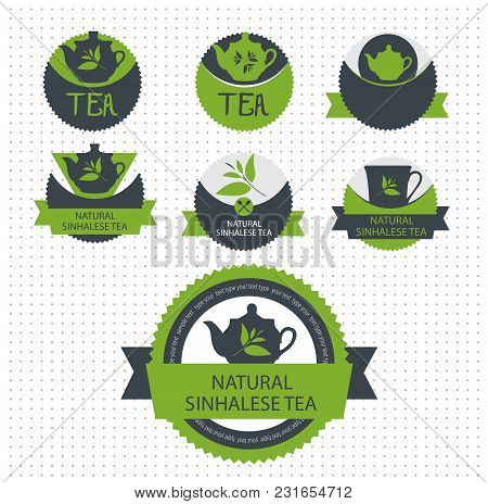 Set Of Tea Creative Lables. Vector Illustration