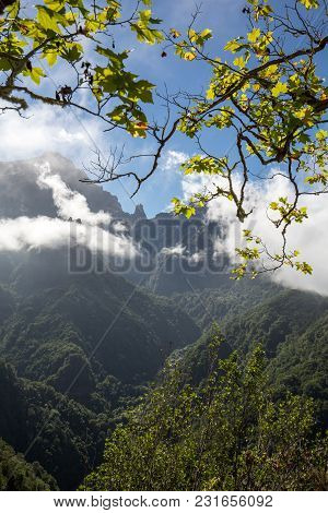 Pico Do Arieiro Seen From Balcoes Viewpoint, Ribeiro Firo, Madeira, Portugal