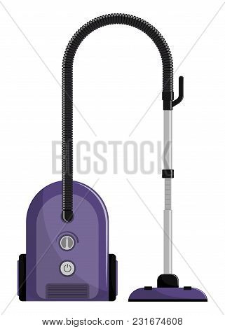 Vacuum Cleaner. Modern Hoover. Flat Style Vector Illustration, Isolated