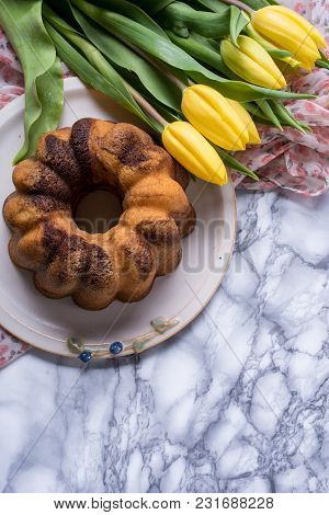 Easter Background With Pound Cake
