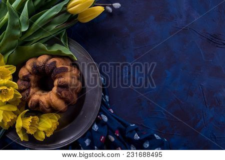 Easter Background With Pound Cake