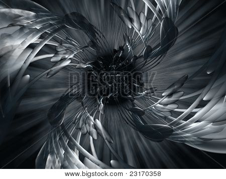 Scuro, illustrazione astratta metallico o disegno artistico.