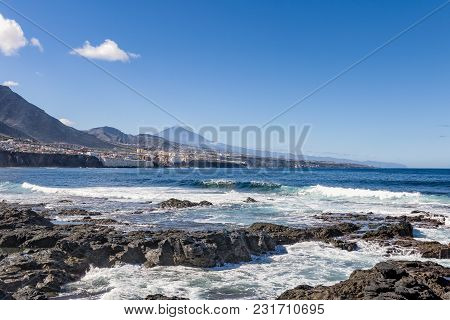 Tenerife - Punta Del Hidalgo Overlooks Bajamar And The Teide