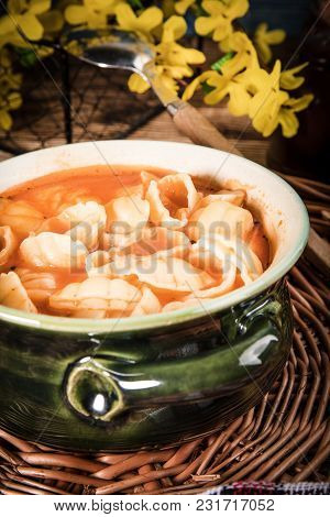 Fresh Tomato Soup With Conchigliette.