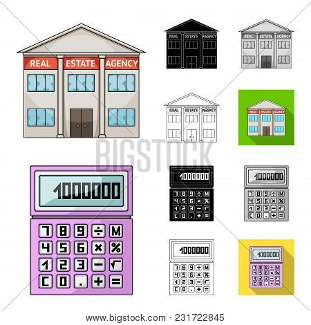 Realtor, Agency Cartoon, Black, Flat, Monochrome, Outline Icons In Set Collection For Design. Buying
