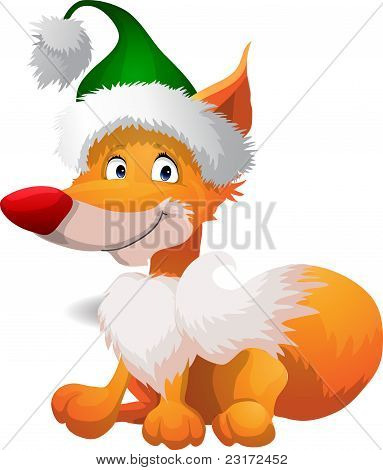 Dessin animé fox en chapeau