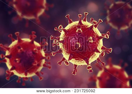 Mers Virus, Meadle-east Respiratory Syndrome Coronovirus, 3d Illustration