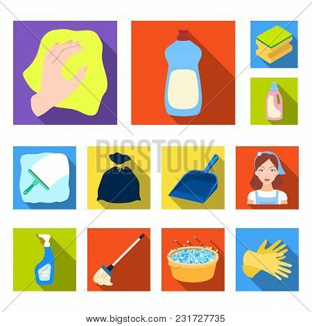 Cleaning And Maid Flat Icons In Set Collection For Design. Equipment For Cleaning Vector Symbol Stoc