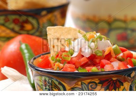 Salsa piccante con Tortilla Chips