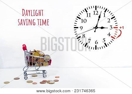 Daylight Saving Time. Dst. Wall Clock Going To Winter Time.