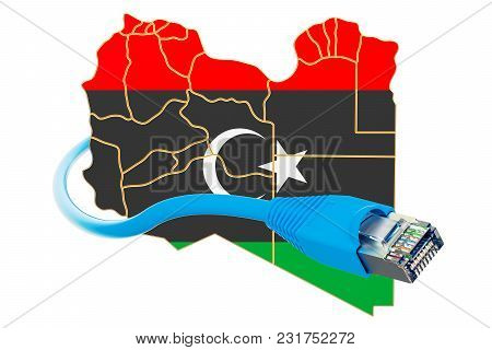 Internet Connection In Libya Concept. 3d Rendering Isolated On White Background