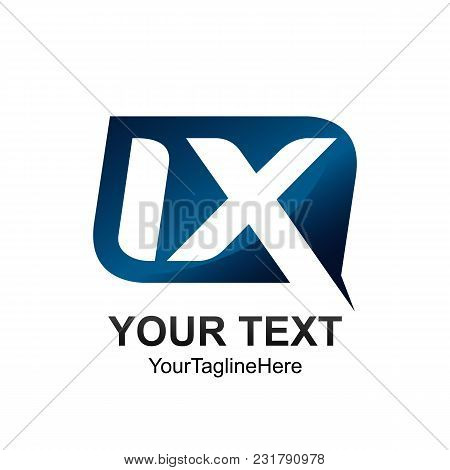 Initial Letter Ix Logo Template Colored Blue Square Design For Business And Company Identity