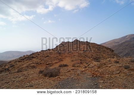 Viewpoint Montana Cardon - Colourful Landscape On The Canary Island Fuerteventura In Spain