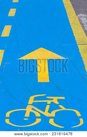 cyclist cycling path Carrera Septima in Bogota capital city of Colombia South America