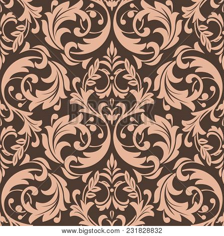 Floral Pattern. Wallpaper Baroque, Damask. Seamless Vector Backgrounddark Ornament