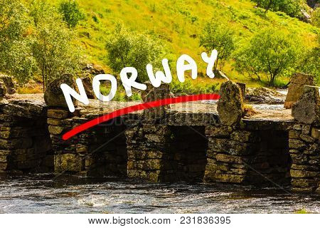Stone Slab Bridge Terland Klopp In Norway Dalane Region