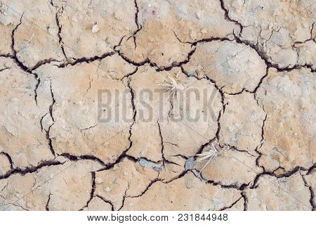Detail Of A Cracked Earth, Crack Earth, Crack Soil , Global Warming.