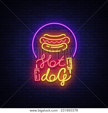 Hot Dog Logo Neon Vector Photo Free Trial Bigstock