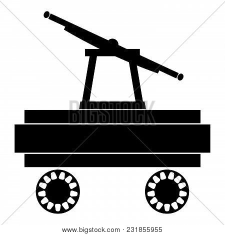 Handcar Icon Black Color Vector Illustration Flat Style Simple Image
