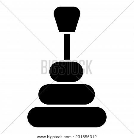 Gear Shifter Icon Black Color Vector Illustration Flat Style Simple Image