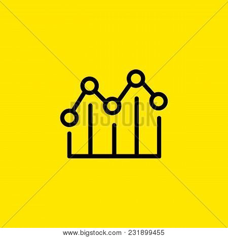 Line Icon Of Line Graph. Scatter Plot Chart, Diagram, Correlation. Marketing Concept. Can Be Used Fo