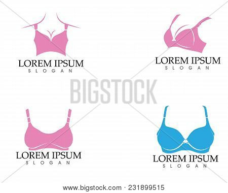 Set Of Different Push Up Bras Isolated Over