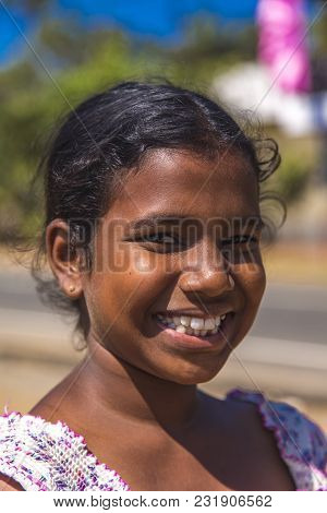 Matara, Sri Lanka - January 25, 2014: Unidentified Girl From Matara, Sri Lanka. Based On 2012 Data, 