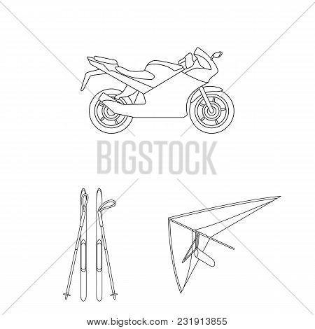 Extreme Sport Outline Icons In Set Collection For Design.different Kinds Of Sports Vector Symbol Sto