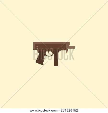 Submachine Icon Flat Element. Vector Illustration Of Submachine Icon Flat Isolated On Clean Backgrou