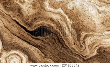 Texture Of Roots Of Tree With Wavy Lines And Age Rings. Abstract Background. 2d Illustration