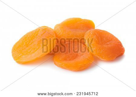 Dried apricots isolated on white background