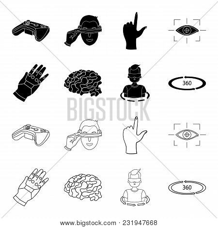 Technology, Innovation, Man, Complemented .virtual Reality Set Collection Icons In Black, Outline St