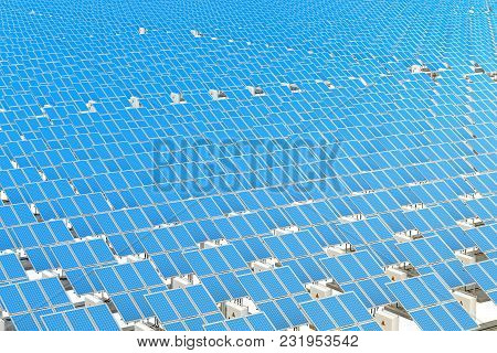 Solar Panels Background, Bacdrop Closeup. 3d Rendering