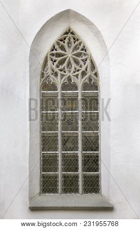 Ornamented Window Of A Cathedral In Gothic Style