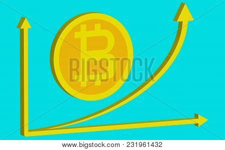 Bitcoin, Currency, Vector, Growth, Coin, Money, Up, Concept, Market, Exchange, Stock, Crypto, Electr