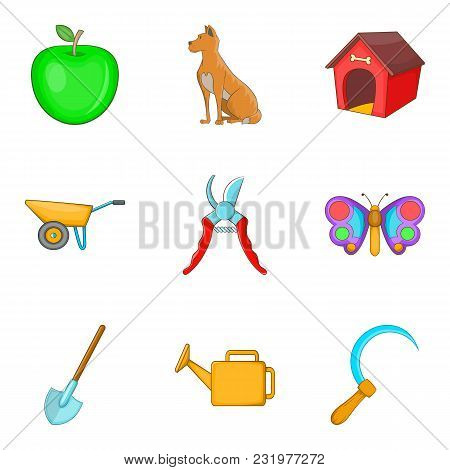Food Vegetable Icons Set. Cartoon Set Of 9 Food Vegetable Vector Icons For Web Isolated On White Bac