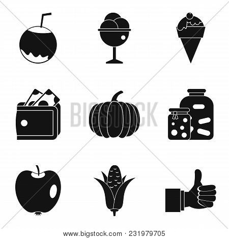 Vegan Dessert Icons Set. Simple Set Of 9 Vegan Dessert Vector Icons For Web Isolated On White Backgr