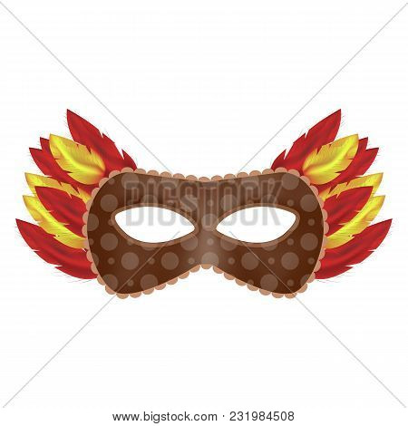 Mystical Mask Mockup. Realistic Illustration Of Mystical Mask Vector Mockup For Web