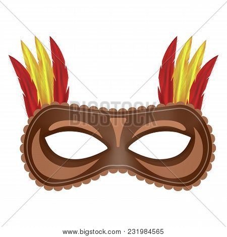 Dark Mask Mockup. Realistic Illustration Of Dark Mask Vector Mockup For Web