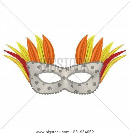 Palm Mask Mockup. Realistic Illustration Of Palm Mask Vector Mockup For Web