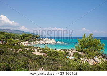 Orange Or Portokali Beach, Sarti Region, Peninsula Sithonia In Greece