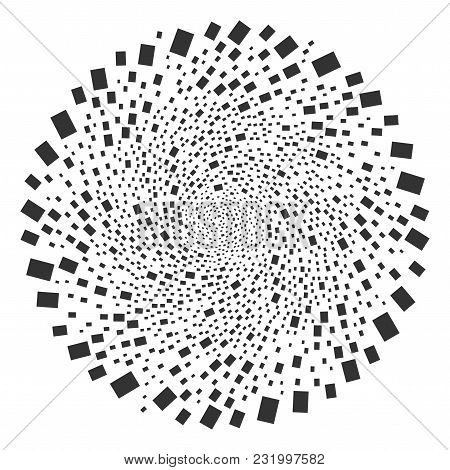 Filled Rectange Cycle Burst. Element Curl Combined From Randomized Filled Rectange Items. Vector Ill