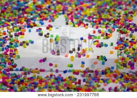 Lots Of Colorful Fusible Plastic Beads For Arts Work