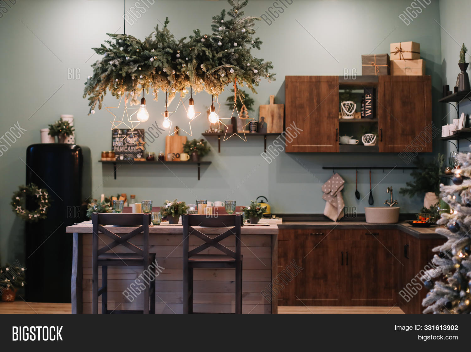 Festive Kitchen Image Photo Free Trial Bigstock