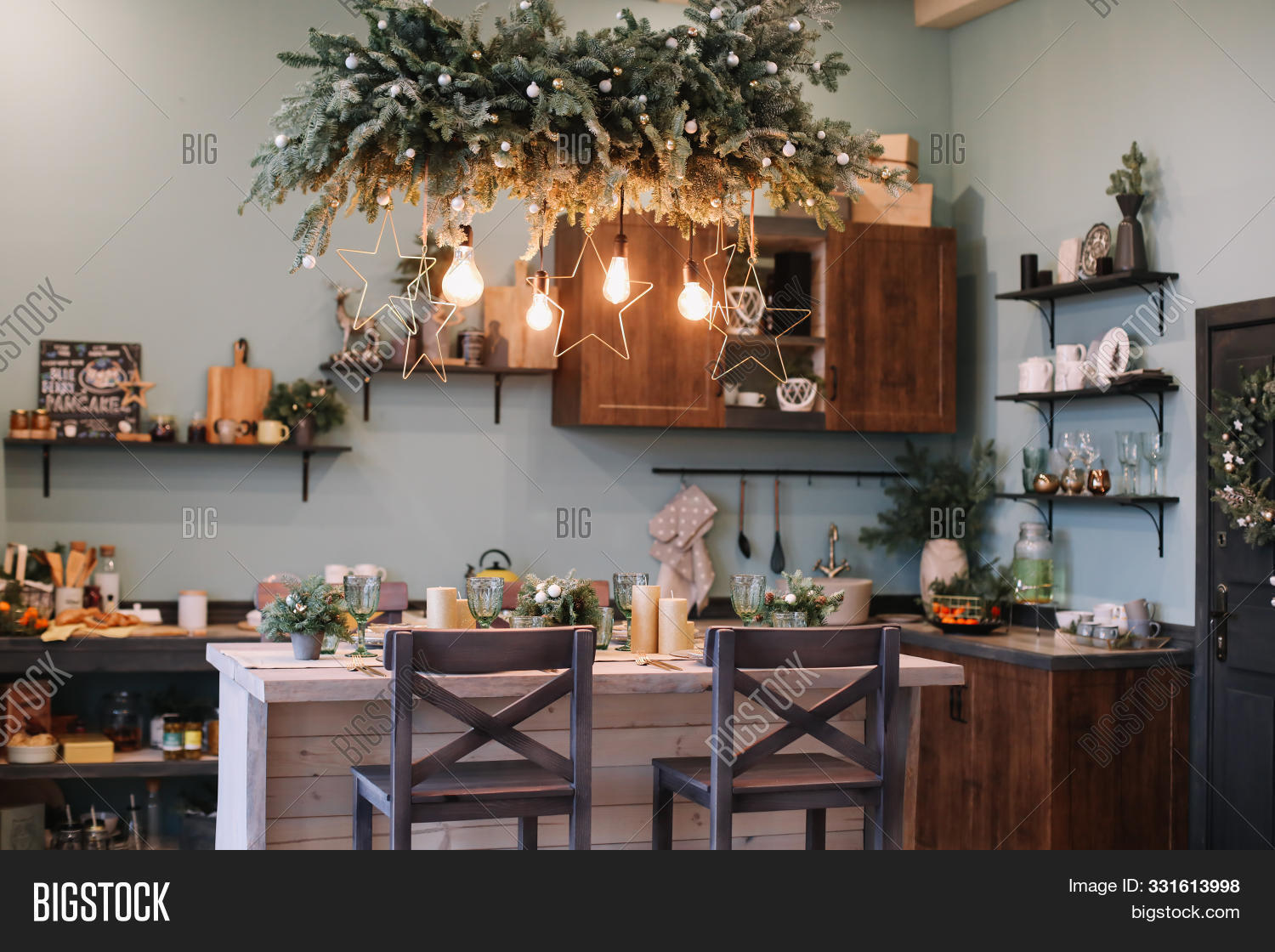 Festive Kitchen Image Photo Free Trial Bigstock
