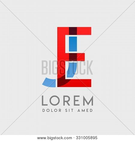Ej Logo Letters With Blue And Red Gradation