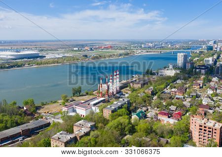 Aerial View Of Rostov-on-don And River Don. Russia