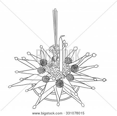 Flower Decoration In Loy Krathong Festivel Isolated On White